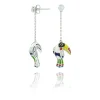 Boucles d'oreilles argent pendantes Toucan