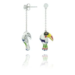 Boucles d'oreilles argent pendantes Toucan