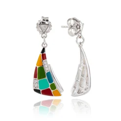 Boucles d'oreilles argent Mosaïque