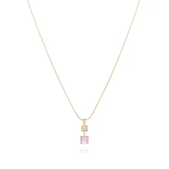 Collier argent doré Manarola rose et oxydes