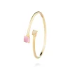 Jonc argent doré Manarola rose et pierres