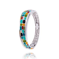 Jonc argent Mosaïque
