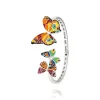 Jonc argent Papillons