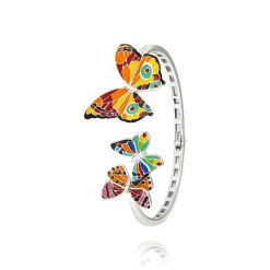 Jonc argent Papillons