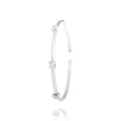 Jonc argent pierres Infini