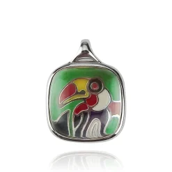 Pendentif argent Toucan Art Abstrait