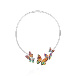 Torque argent Papillon